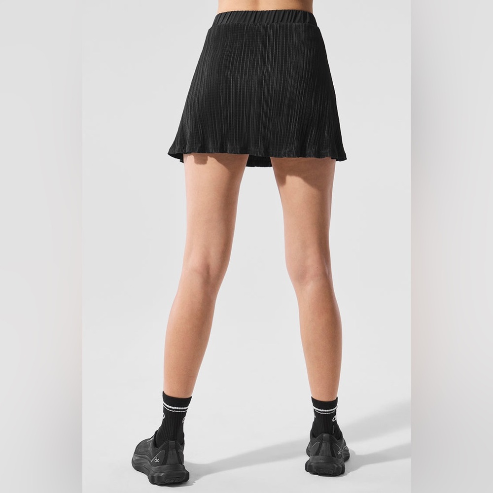 NWT ✨ Alo Yoga Micro Plisse Tennis Skirt Black Size X-Small - Picture 4 of 14